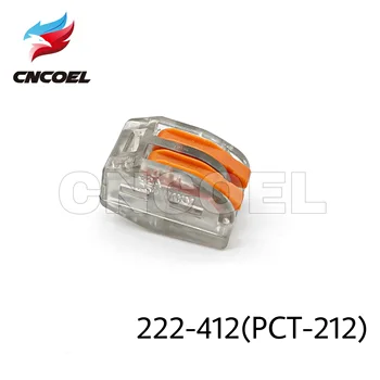 10PCS mini rýchlo vodičový,222-412/413/415 Univerzálny Kompaktný Kabeláž Konektor Vodič Svorkovnica Transparentné