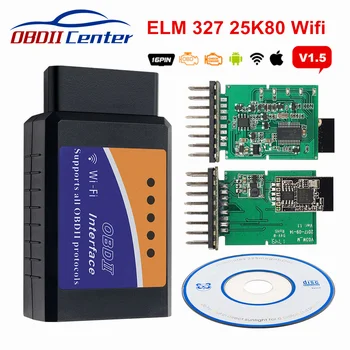 Reálne ELM 327 Wifi 1.5 PIC18F25K80 OBDII Code Reader Elm327 Wi-Fi Hardvéru V1.5 Obd2 Diagnostický Scanner Pre Ios Android Pc