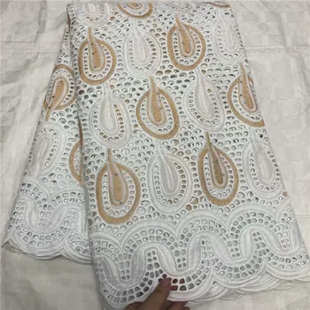 Horúce Vyšívané švajčiarskej čipky textílie afriky čipky textílie swiss voile čipky vo švajčiarsku 5yards nigérijský textílie, čipky na šaty