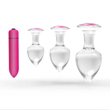 SOURCION Crystal Ružové Sklo Análny Plug Diamond Vložiť Šperky Transparentný Análny Zadok Plug Vibrátor Buttplug Dildo Análny Sex Hračky