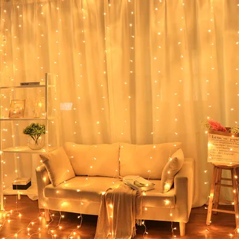 Solárne LED Reťazec Rozprávkových Svetiel Opony Girlandy Na Vianočné Svadba Home Party Svetlo Vonkajšie Dekorácie