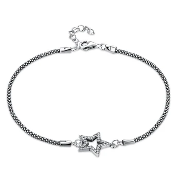 ZEMIOR 925 Sterling Silver Náramok Pre Ženy Žiarivý Zirkón Star Vintage Charm Náramky Jemné Šperky Výročie Na Priateľku