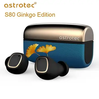Astrotec S80 Ginkgo Edition Elegantná výšivka Pravda, Bezdrôtová 5.0 Slúchadlá Nepremokavé Športové Slúchadlá S MIKROFÓNOM Slúchadlá