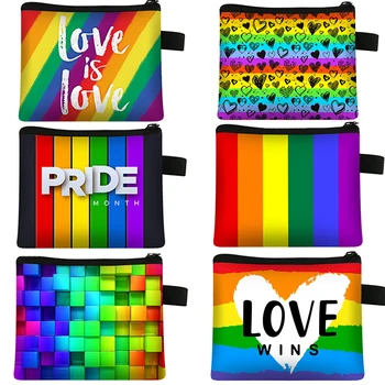 LGBT Láska Vyhráva Mince Kabelku Rainbow Peňaženky Žena Nakupovanie Mince Prípade Kľúčových Prípade Karty Prípade Dievča, Peňaženky, Tašky Peniaze