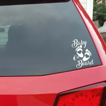 Móda Krásne Auto Nálepky Baby na Palube Dekor Nepremokavé Vinyl Obtlačok na Mitsubishi Lada Honda Crv VW Passat Škoda,17 cm*12 cm