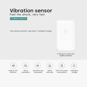 Zigbee Smart Vibrácií Senzor Detekcie,domáci Bezpečnostný Systém upozornenia Prostredníctvom Tuya Inteligentný Život APLIKÁCIE Real-Time Alarm História Záznamu