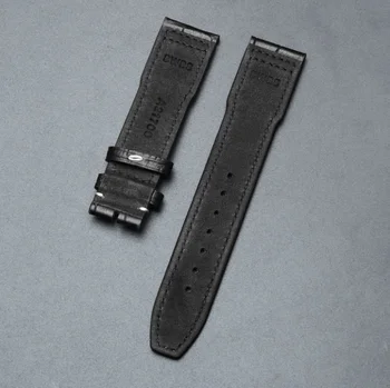 Originálny kožený remienok Prvá vrstva cowhide pre IWC pilot kožené hodinky remienok príslušenstvo muž 20 21 22 mm