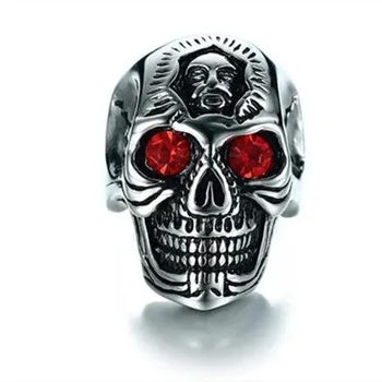 TAJNÉ CHLAPCI Hip-Hop Muž Karbidu Červených Očí Krúžky Ghost Hlava Lebka Krúžok Gotický Punk Rock Biker, Šperky, Doplnky, Veľkoobchod