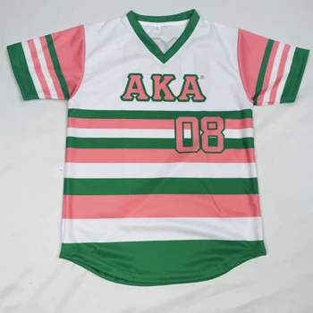 Alfa Kappa Alpha T-shirt Módne kontrast tlače V-krku-krátke rukávy AKA T-shirt