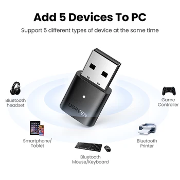 DBG USB Bluetooth 5.0 Adaptér Prijímač Vysielač EDR Dongle pre PC na Bezdrôtový Prenos Bluetooth Slúchadlá Reproduktory, Myši