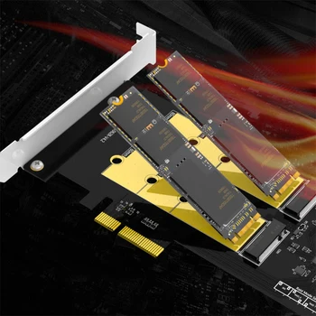 PCI-E X4, X8, X16 M. 2 Ngff Dual Ssd Adaptér S Raid vysokorýchlostné Sata Pole Externé M2 SSD Adaptér Doska Urýchľovač Karty