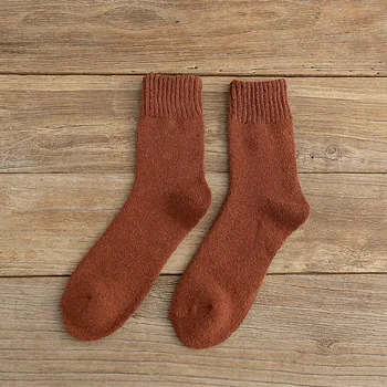 5Pairs/veľa Nových Witner Hrubé Teplé Vlny Ženy Ponožky Vintage Vianočné Ponožky Farebné Ponožky Darček Zdarma Veľkosť
