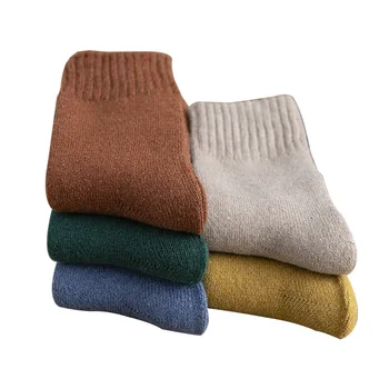5Pairs/veľa Nových Witner Hrubé Teplé Vlny Ženy Ponožky Vintage Vianočné Ponožky Farebné Ponožky Darček Zdarma Veľkosť