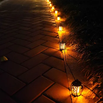 LED Solárne Plameň Lampy Vonku Solárne Záhradné String Svetlá Nepremokavé Závesné Svietidlo Bliká Plameň Lampy, Terasa Dekor