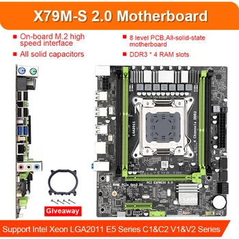 Jingsha X79 m-s 2.0 Doska set s Xeon E5 2630V2 1x8GB=8GB 1333MHz DDR3 ECC REG pamäte r M. 2 SSD NVME M. 2
