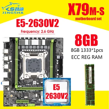 Jingsha X79 m-s 2.0 Doska set s Xeon E5 2630V2 1x8GB=8GB 1333MHz DDR3 ECC REG pamäte r M. 2 SSD NVME M. 2