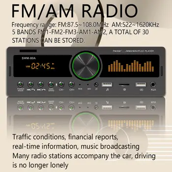 Auto Stereo Audio FM AM AUX RCA U Diskov Kartu Čítanie autorádia Hráč Dual USB luetooth Hands-free Kartu Vložiť Rádio MP3 Prehrávač