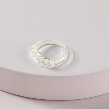 LUNA CHIAO Akrylové Živice Pearl Krúžky - POP Vyhlásenie Jednoduché Prstene pre Ženy