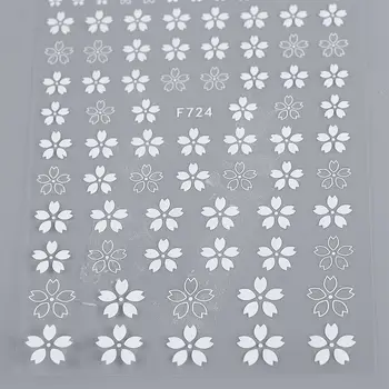 2021 Nové Čerešňové Kvety Biele 3D DIY Nechtov Nálepky Sakura Listy Lepidlo Jazdca Samoopaľovacie Zlatý Kvet Manicuring Nechty Umenie Tip