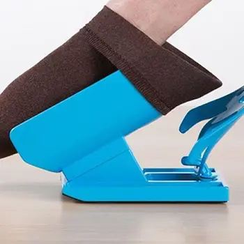 1pc Ponožka Jazdca Pomoci Modrá Helper Kit Pomáha Dať Ponožky Na Vypnuté Žiadne Ohýbanie Obuvi Horn Vhodné Pre Ponožky Nohy Rovnátka Podporu