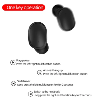 A6S TWS Bluetooth Slúchadlá Bezdrôtové Slúchadlá 5.0 Stereo potlačenie Šumu Slúchadlá s Mikrofónom Pre Redmi iPhone Huawei Samsung