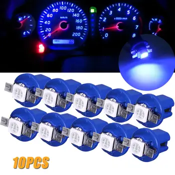 10Pcs LED Svetlo Auto Rozchod Rýchlosť Dash Žiarovka Panel nástroja Svetlo Klin Interiérové Lampy B8.5D 509T B8.5 5050 Led 1 SMD T5 Lampa