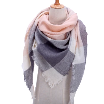 Autor 2021 pletené jar zimné ženy kockovaný šál teplé cashmere šály, šatky, luxusné značky krku šatka na krk