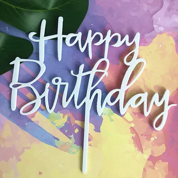 1pcs ružové Zlato Strieborná Ružová Happy Birthday Akryl List Tortu Vňaťou pre 1. Narodeniny Party Cake Dekorácie