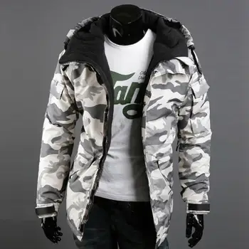 Móda Zime Teplý kabát mužov 2021 Zahustiť Zakrývanie Tlač Vrecká, bunda pre mužov štýl Zips, Dlhý Rukáv Kabát Pre Mužov Oblečenie