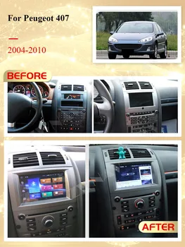 2 Din Carplay Android Rádio Prijímač, Multimediálne Stereo Peugeot 407 2004 2005 2006 2007 2008 2009 2010 GPS Záznamník Vedúci Jednotky