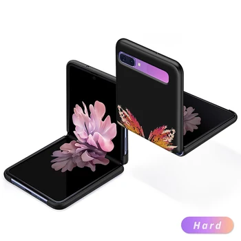 Krásny Motýľ Black Hard Capa pre Samsung Galaxy Z Flip 5G Mobilný Telefón Prípade ZFlip 6.7