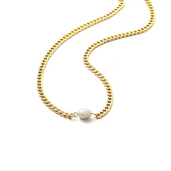XIALUOKE Módne Sladkovodné Perly Clavicle Krátke Zlatý Náhrdelník Pre Ženy Retro Moderný Elegantný Amulet Šperky Veľkoobchod