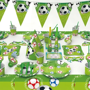 Futbal Tému Dekorácie Nastaviť Football Party Dodávky Deti, Narodeniny, Party Dekorácie Nastavenie Strany Jednorazové Papierové Pohár Doska Banner
