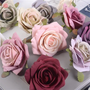 2/10pcs 7 CM Umelého Hodvábu Ruže Kvet hlava pre Svadobné kvetinové steny dekoratívne Domova DIY Veniec Zápisník v Darčekovej krabičke, Plavidlá,