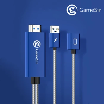 GameSir GTV100 Mobile HDMI Displej Kábel Adaptéra 1920x1080P plynu pre iPhone / iPad Obrazovka Synchronizácie