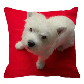 XUNYU Cute Pet Dog Vankúš West Highland White Teriér Bielizeň Hodiť Vankúš Dieťa rozkladacia Pohovka Dekoratívny Vankúš C0091
