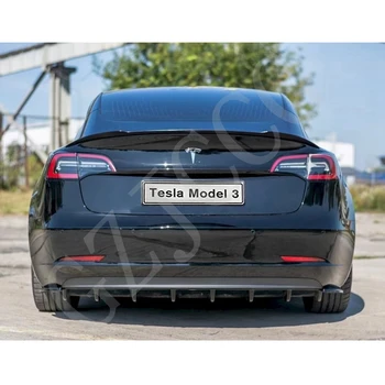 Pre Tesla Model 3 2017-2020 ABS materiálu strane sukne telo kit car predný spojler nárazníka vozidla styling