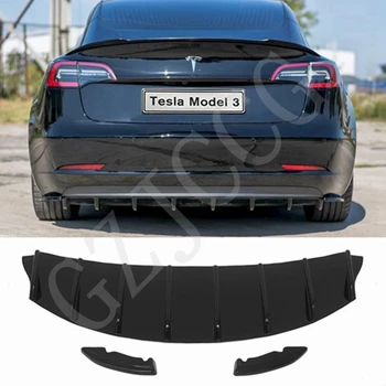 Pre Tesla Model 3 2017-2020 ABS materiálu strane sukne telo kit car predný spojler nárazníka vozidla styling