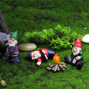 Mini Opitý Trpaslíci Trpaslík Rozprávková Záhrada Socha Miniatúry Nádvorie Elf Obrázok Živice Micro Krajiny Vonkajšie Figúrka Ornament