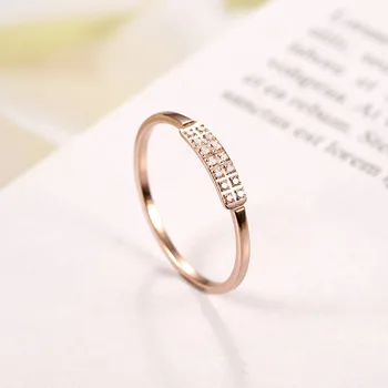 V-219 Nové 18K rose gold veľkosť štyri-pazúr diamantový prsteň pre ženy, Tvorivé a román nehrdzavejúcej ocele, šperky factory veľkoobchod