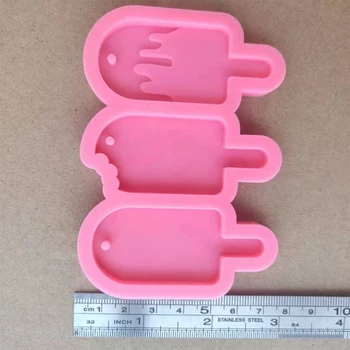 DIY prívesok Epoxidové Živice Formy Ručné Tri Ice Cream Keychain Odlievanie Silikónových Foriem Remesiel, Takže Nástroj