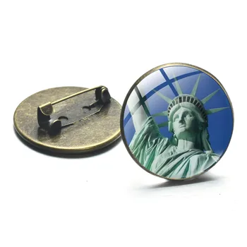 Móda Americká Socha Slobody Foto Sklenenou Kupolou Brošňa Pin Slávnej Budovy USA Brošňa Pre Ženy, Mužov Darček Šperky