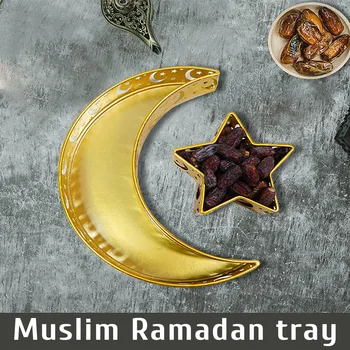 Moslimské Ramadánu Eid Mubarak Tanieri Zásobník Kovaného Železa Domova Eid Mubarak Tanieri Zásobník Kovaného Železa Domova